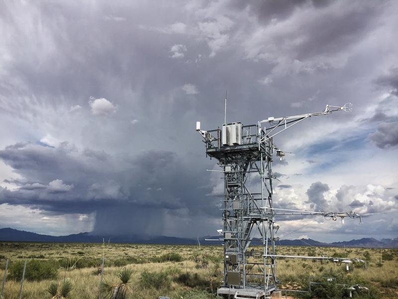 JORN tower during monsoon season. Photo credit: Robin Luna