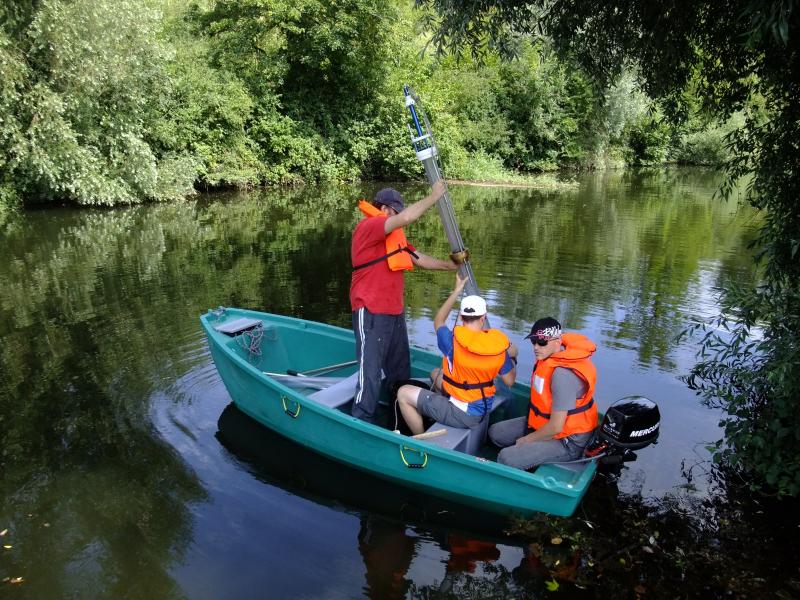 Sediment coring upstream the Beth dam in Moyeuvre-Grande