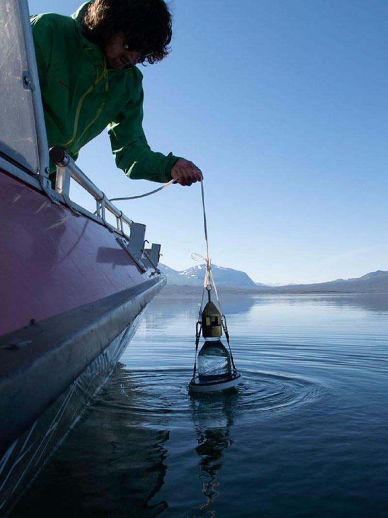 Taking water samples