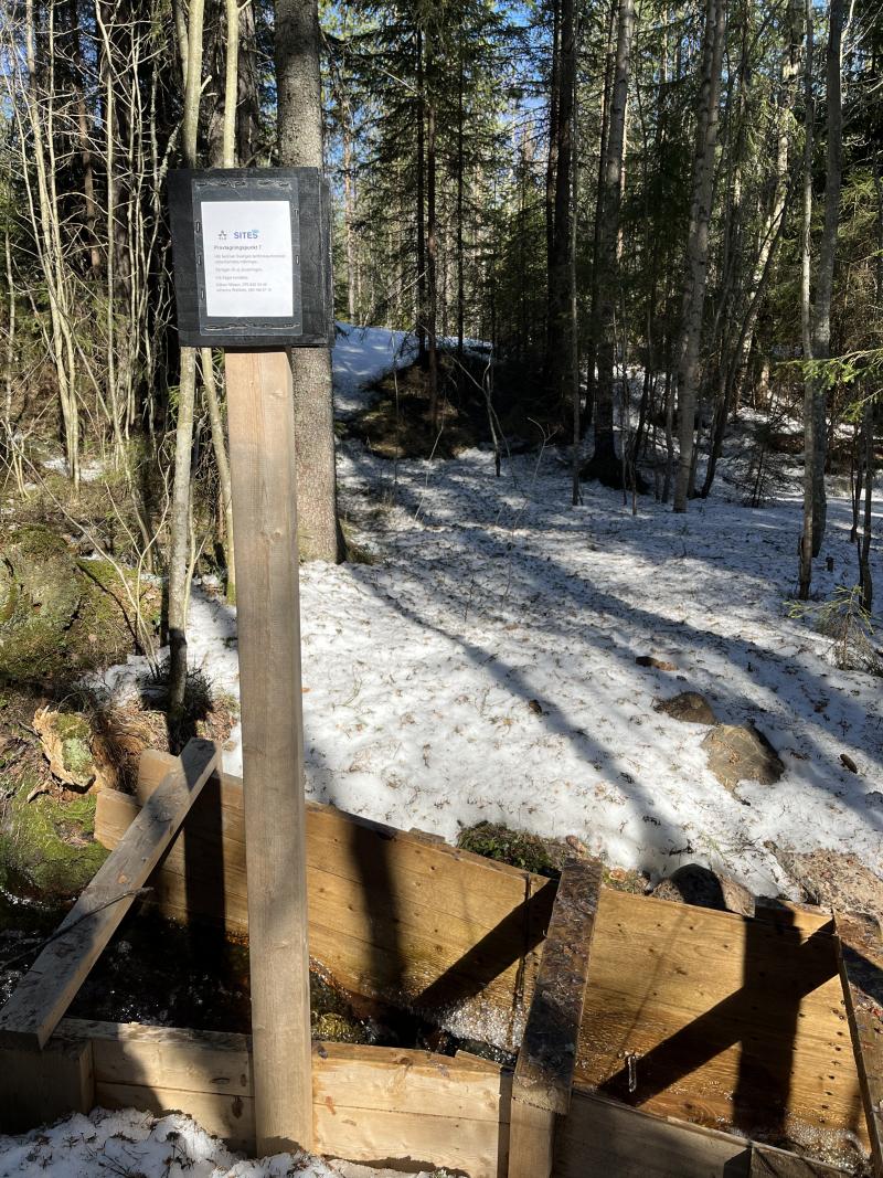 Water sampling point upstream of the agricultural fields. Photographer: Matilda Andersson