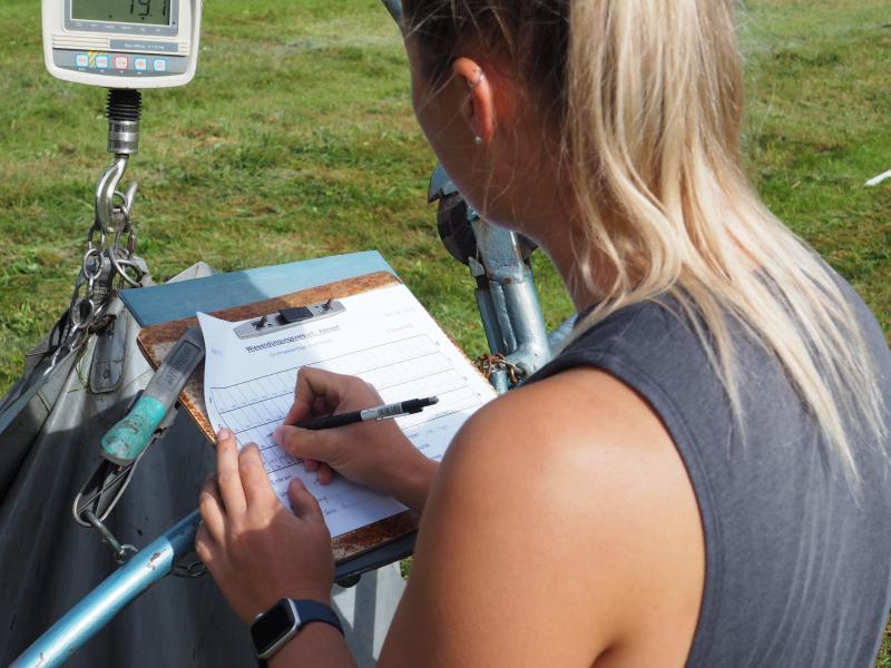 weight measurement of grass harvest