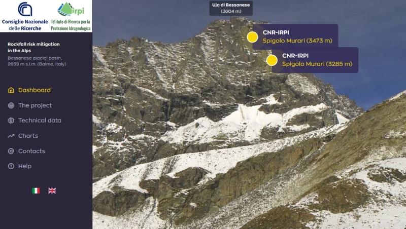 Rock temperature monitoring at high-elevation site (https://bessanese.lab3841.it)