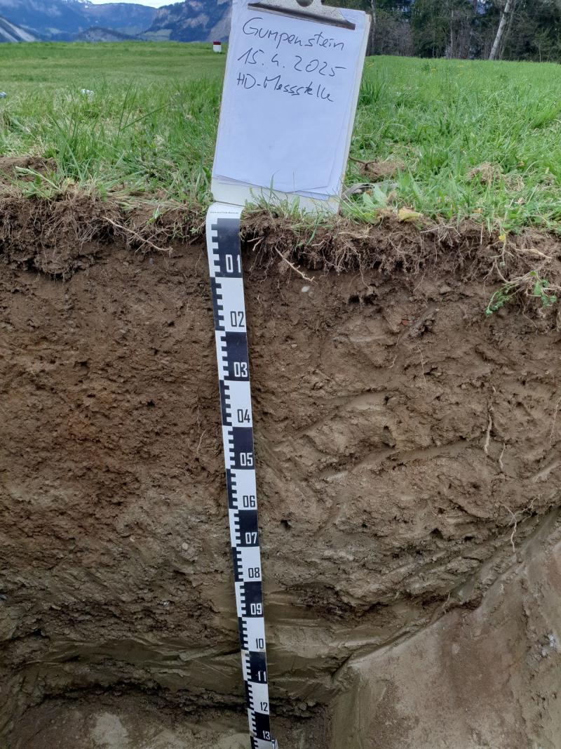 Measurements at various soil depths