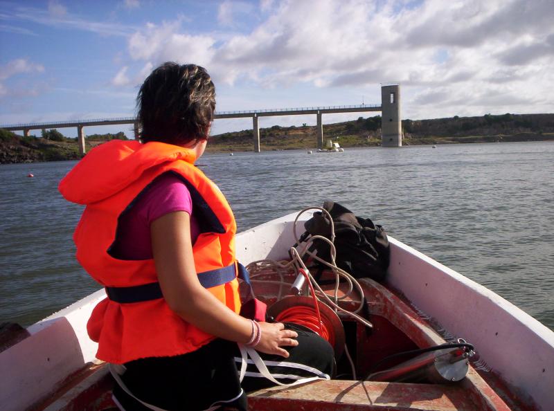 Sampling activities in lake Cuga