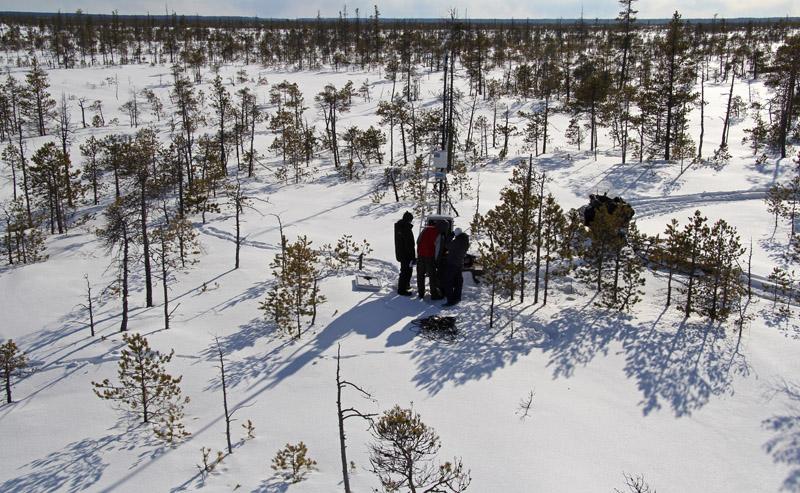 The Eddy covariance system installation in spring 2015 in the bog