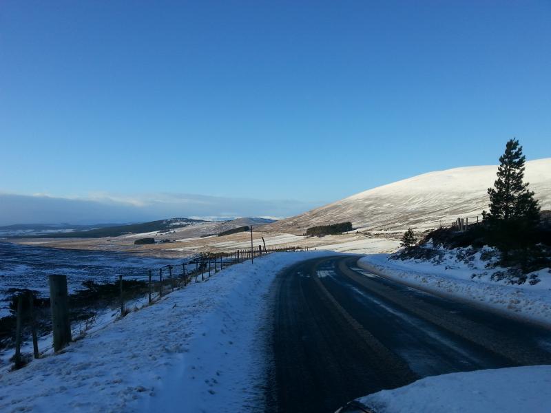 A winter scene in Cairngorms National Park