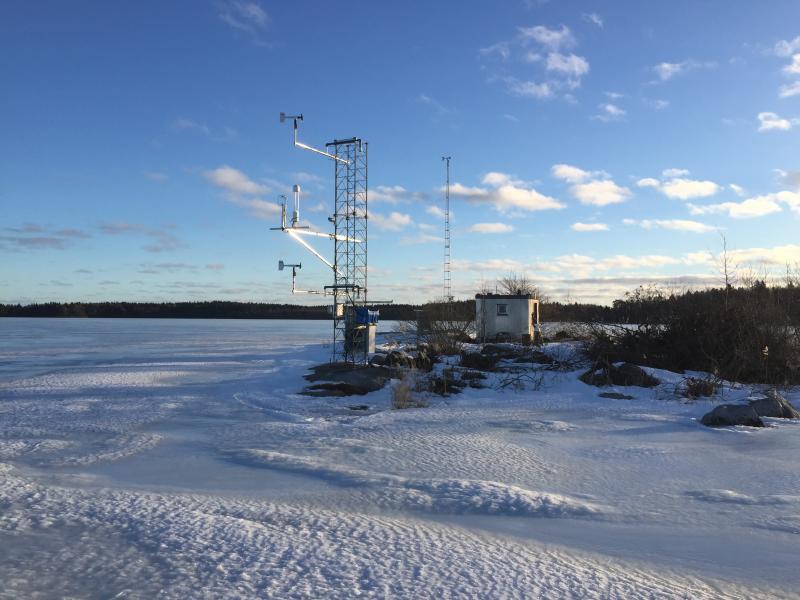 The flux tower on Malma Island during winter - Erken February 2015. Photographer: Björn Mattsson