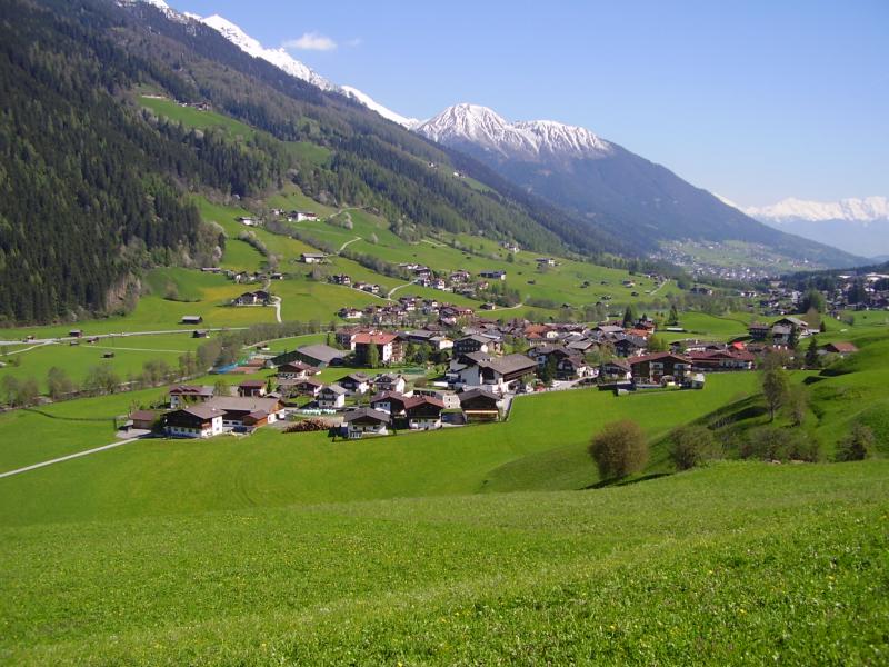 Part of the village of Neustift at the bottom of the Stubai valley