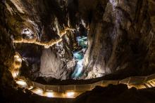 Underground canyon in Škocjan Caves