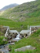 Gauging station on the Nant Teyrn stream, Snowdonia